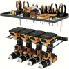 Prateleira de Metal para Armazenamento de Ferramentas Elétricas Rack de Metal para Ferramentas de Garagem Montado na Parede Organizador Prático Prateleira de Armazenamento
