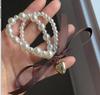 Pulsera de Lazo de Perlas estilo Coreano Anillo para el Cabello de Doble Uso Cuerda para el Cabello ins Súper Hada Internet Rojo Accesorios para el Cabello 2022 Primavera y Verano Nueva Moda