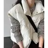 Colete de Algodão Versátil Estilo Coreano Feminino Chegada Nova de Inverno Capa de Ombro para Camadas Colete de Gola Alta Roupa Externa Colete de Algodão Feminino