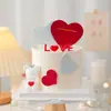 Decoración de pastel para el Día de San Valentín en línea roja hermosa adorable oso vela decoración pareja confesión horneado vestido enchufe