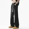 Calça Jeans Flare Masculina, Novo Estilo de Verão, Vibe High Street Americana, Calça Boca de Sino Solta, Calça Preta Casual para Homens