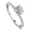 Moda Coreana y Japonesa Anillo de Compromiso de Diamante de Seis Garras Micro-Incustado Ocho Corazones y Ocho Flechas para Toda la Vida, Anillo Galaxia Deslumbrante, Venta Directa del Fabricante