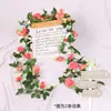 Enredadera de rosas de simulación ratán decorativo enredadera de flores de plástico enroscable interior flor artificial 10 especiales al por mayor