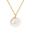 Collar INS transfronterizo para mujer, personalidad de nicho europeo y americano, concha blanca redonda, doce constelaciones, joyería de acero inoxidable, cadena para la clavícula