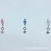 Brinco Pingente G23 Titânio Liga de Titânio Astmf-136 Zircônia Redonda Única Marquise Piercing Labial Stud de Titânio com Rosca Interna
