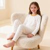 Conjunto de Ropa Interior Térmica de Algodón Grueso Clase A Otoño e Invierno para Niñas y Niños, Conjunto de Pijama para el Hogar sin Costuras