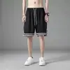 Pantalones Cortos Deportivos de Malla de Seda Helada de Verano para Hombre, Sueltos, Delgados, Transpirables, de Secado Rápido, de Cinco Puntos, Pantalones Cortos de Playa 1/2 Pieza