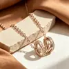 Colar de Prata de Lei S925 com Cravação de Diamantes em Formato de Cintura para Mulheres, Luxo Leve, Design de Nicho de Alto Padrão, Corrente de Clavícula Versátil Exquisita Atacado