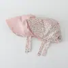 Chapéu de Bebê Menina, Estilo Fino de Primavera e Outono Chapéu da Corte, Chapéu de Sol de Algodão para Proteção Solar de Verão, Chapéu de Pescador Dupla Face de Pequena Princesa