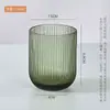 Vaso de Vidrio Transparente con Rayas Verticales de Color Natural para Agua, Enjuague Bucal, Cepillado de Dientes y Lavado; Taza Repujada para Hogares, Hoteles y Casas de Huéspedes