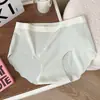 Bragas de seda de morera 7A antibacterianas con entrepierna extendida de seda helada para mujer, de cintura media, dulces, finas de verano, transpirables, calzones para estudiantes