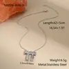 Collar de Acero Inoxidable con Colgante de Lazo Ins Transfronterizo Chapado en Oro de 18K Diseño Lujo Accesible Estilo Europeo y Americano Cadena Clavicular Venta al por Mayor