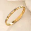 Nova Pulseira Oca de Aço Titânio com Números Romanos, Simples, Fashion e Elegante, Fabricante de Pulseiras Douradas