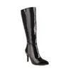 Botas de Cavaleiro de Xadrez Diamante Moda Britânica Novas Bico Fino Cano Alto Salto Alto Botas para Boate Tamanhos Grandes 40-48 Botas de Comércio Exterior