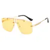 Aliexpress 2026 Nuevas Gafas de Sol de Moda para Hombres, Gafas Cuadradas Sin Marco para Mujeres, Fabricante Mayorista de Gafas de Moda