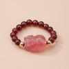 Anillo de Cuentas de Arena de Granate Natural, Moneda de Cobre Dorado, Diseño Normcore, Pulseras y Collares DIY para Hombres y Mujeres, Listos para la Venta