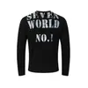 WT717 High Street Estilo Americano Unisex Estampado de Personaje Retro Ajustada Moda Callejera para Hombre Camiseta de Manga Larga