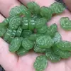 Fechadura Ruyi de Jade Hetian de Xinjiang Imitação Contas Soltas de Jade Imitação Verde Espinafre Pulseira Colar Pequena Fechadura Contas de Buda Acessórios Contas para Joias