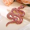 Broche Serpiente Zodíaco de Diamantes Completos de Lujo Grande Sentido de Alta Gama Europeo y Americano Personalidad Exagerada Accesorios Pin Corsage Traje Serpiente
