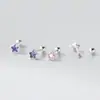 Pendientes de Estrella de Cinco Puntas en Espiral Incrustados de Diamantes Estilo Ins Fresco y Dulce Diseño de Nicho Plata de Ley S925 Nalan M07050