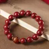 Pulsera de Arena Dorada Púrpura de Cinabrio Crudo Natural con Alto Contenido de Piedra Cruda, Pulsera de las Doce Deidades Guardianas del Zodiaco, Venta al por Mayor de Cuentas de la Fortuna