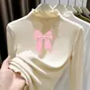 Camiseta Térmica de Forro Polar para Niña Manga Larga Otoño/Invierno Cálida para Niños Top con Cuello Alto y Volantes para Vestir por Capas