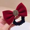 Estilo coreano outono e inverno estilo Chanel cinza strass veludo arco faixa de cabelo Internet celebridade novo retro doce corda de cabelo acessórios para cabelo