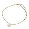 Collar de Acero de Titanio con Perlas de Cacahuete Completamente Diamantado, Diseño de Nicho de Lujo Ligero, Collar de Gama Alta, Clavícula Moderna y Versátil