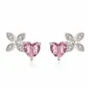 Pendientes Europeos y Americanos Más Vendidos para Mujer, Temperamento Simple, Dulce, Versátiles, Personalizados, Diamante de Polvo de Zirconia, Pendientes de Trébol de Cuatro Hojas, Creativos