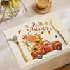 Jogos Americanos Decorativos Tendência Outono Ação de Graças Estampa de Abóbora Utensílios de Mesa Tapetes de Isolamento Térmico Jogos Americanos Ocidentais Simples Versáteis