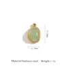 Colgante Casual de Acero Inoxidable Exquisito Hecho a Mano DIY Joyería Accesorios para Collar de Mujer Colgante de Piedra Natural en Forma de Frijol Accesorios