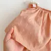 INS Estilo Coreano Bebé Verano Delgado Tirante de Lazo Top Pantalones Cortos Turbante Traje Niña Ropa de Algodón Puro