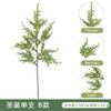 Simulación aguja de pino fruto rojo individual Navidad planta verde adornos interior y exterior decoración arreglo floral aguja de pino artificial con escarcha transfronterizo