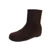 Botines elásticos de ante estilo Melard con tacón oculto, efecto adelgazante, versátiles para el otoño de 2026, botines cortos de moda