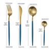 Cross-border 304 faca de aço inoxidável, garfo e pauzinhos de colher Nordic Portuguese Western Tableware terno Thicked Handle Steak Faca e Garfo