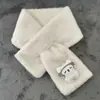 Cachecol de pelo macio versão coreana estilo japonês outono e inverno ins cachecol de pelúcia para menina imitação de pelo de coelho rex grosso cruzado