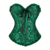 Colete corset jacquard europeu e americano com decote em V e proteção da cintura, modelador vintage com fecho de aço