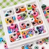 Ojo de Diablo de Resina Redondo Plano Rayas Arcoíris Cuentas Sueltas para Pulsera Hecha a Mano DIY Collar Accesorios de Joyería Materiales