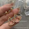 Pendientes de Calabaza Kirin Nuevos Chapados en Oro Rosa de 18k Pendientes Largos para Mujer Pendientes de Ónice Rojo Medianos Lujo Ligero