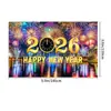 Tela de Fondo para Año Nuevo 2026 Transfronteriza Fiesta Temática de Año Nuevo Tela para Fotografía Decoración de Fiesta al Aire Libre Tela Colgante