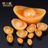 Venta al por mayor de fábrica adornos de lingote de plata topacio beige artesanías lingote de oro topacio cornucopia feng shui lingote de oro adornos para el hogar