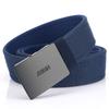 Cinturón de lona gruesa de doble cara con hebilla de placa AWMN 2021, nuevo, para hombre, con logotipo de fábrica