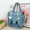 Bolsa de Tote para Clase de Tutoría de Estudiante de Secundaria Modelo 2025, Bolso de Mujer, Estilo Coreano Dulce Gran Capacidad Bolso Cruzado, Lona de Una Pieza para Dropshipping