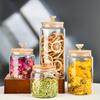 Tarro de Vidrio Sellado con Tapa de Madera en Forma de Diamante en Stock, Tarro para Conservación de Té de Grado Alimenticio, Tarro de Vidrio para Almacenamiento de Té de Flores y Productos Secos