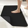 Alfombrilla de piso de color liso y lino sintético simple para baño y inodoro, de secado rápido, absorbente, resistente al desgaste y a prueba de polvo, de Amazon transfronterizo