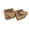 Caja de Empaque Grande para Postres Papel Kraft Ventana Recortada Cuerda de Cáñamo Caja de Empaque para Regalo Entrega Rectangular Tarjeta de Agradecimiento