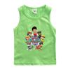 Roupas da equipe Wangwang colete infantil verão novo meninos e meninas algodão fino sem mangas camiseta básica moderna peça única entrega