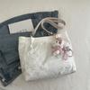 Bolsa Feminina Portátil para Sair Transversal Estéreo Borboleta Seda Commuter Tote Bag 2025 Nova Simples Bolsa de Axila