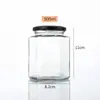 Atacado Pote de Vidro Hexagonal para Mel 500ml Hermético Espessado para Conservas Pote para Picles Pote para Doce Pote Dispensador Grande Capacidade