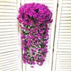 Flores Artificiais Roxas Falsas para Pendurar na Parede da Sala de Estar, Decoração de Festival de Primavera, Flores Artificiais Penduradas em Trepadeiras, Plantas Penduradas, Cestas Penduradas